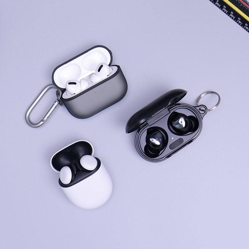 True wireless earbuds with sleek portable charging case